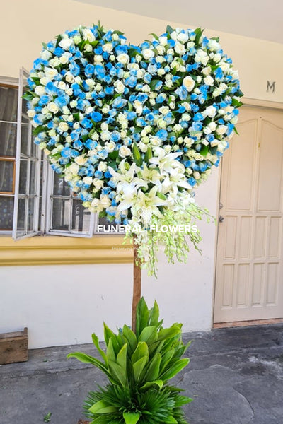 Bluer and Blue Sympathy Flowers